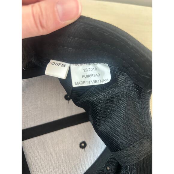 All Black Referee Baseball Cap Snapback Hat REFEREE Stretch Mesh Adjustable Back - Picture 6 of 7